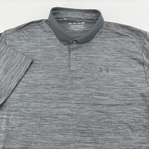 Under Armour Mens XXL Performance Polo Shirt Grey Space Dye 1342080 SS 2019